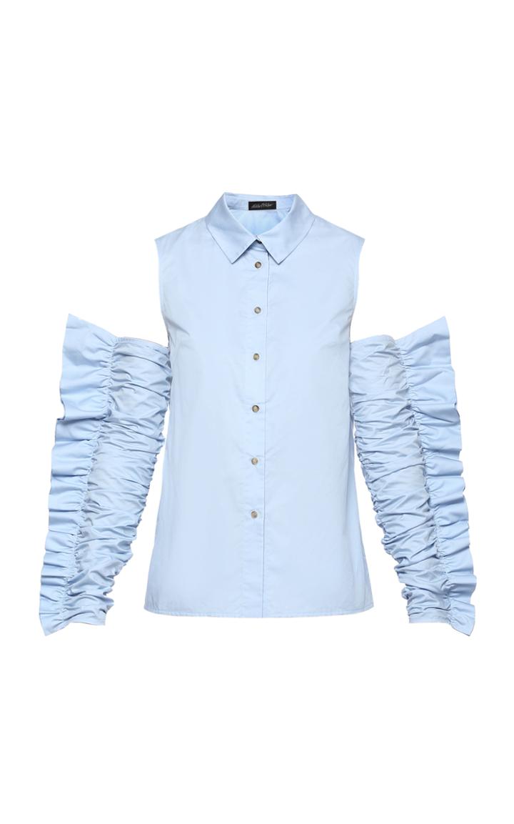 Anna October Cold Shoulder Exaggerated Ruffle Shirt