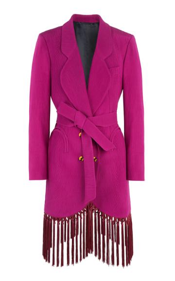 Moda Operandi Blaz Milano Hinkley Sunshine Fringed Silk Blazer Size: 1