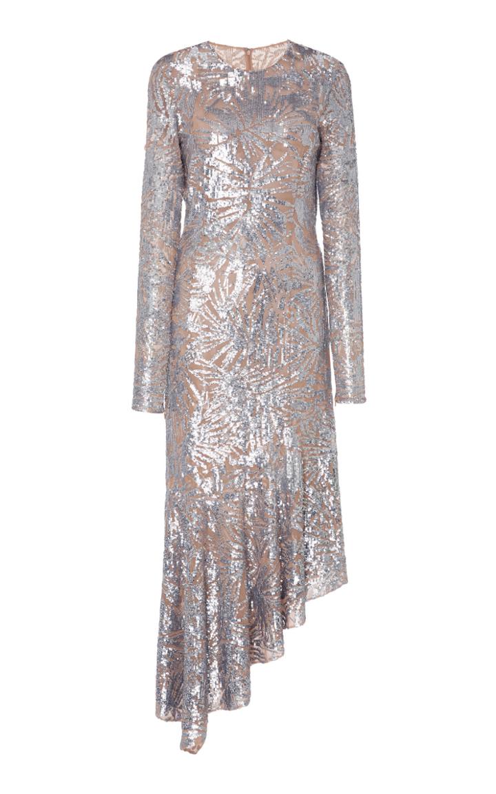 Michael Kors Collection Asymmetric Sequined Midi Dress
