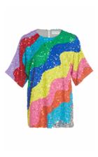 Mira Mikati Rainbow Wave Sequin Top