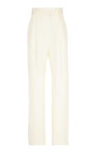 Moda Operandi Lapointe Belted Pleated Silk Twill High-rise Wide-leg Trousers