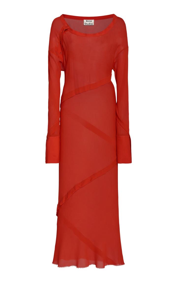 Acne Studios Deni Chiffon Maxi Dress