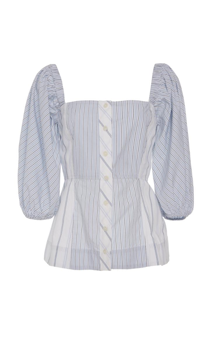 Ganni Striped Organic Cotton Top