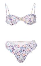 Moda Operandi Alessandra Rich Watercolor-printed Lycra Bikini