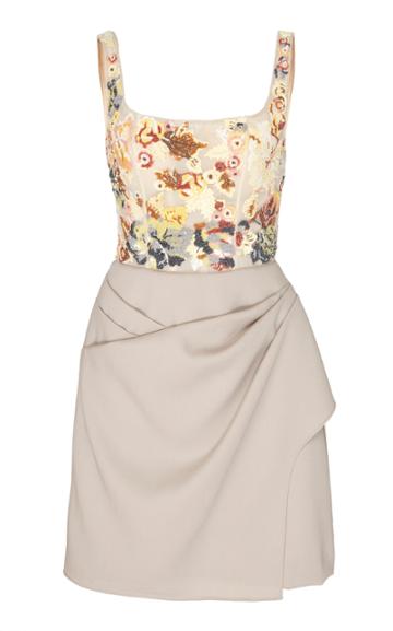 Burnett New York Embroidered Sand Dress