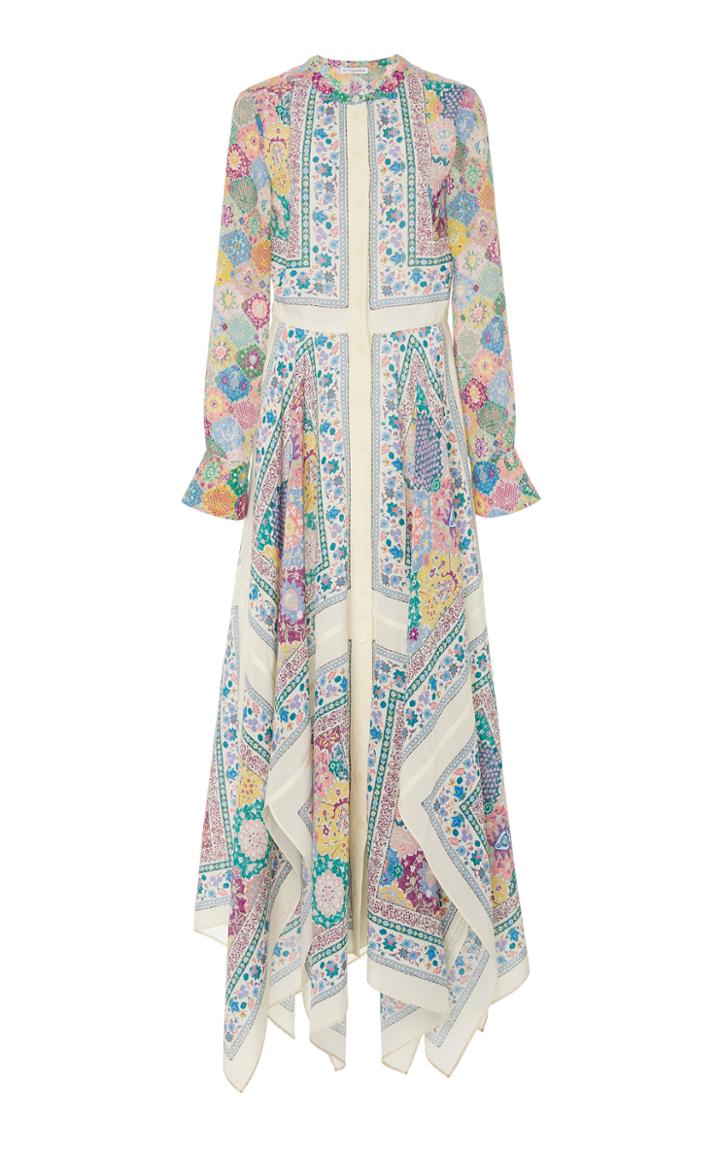 Altuzarra Tamourine Asymmetric Silk Maxi Dress
