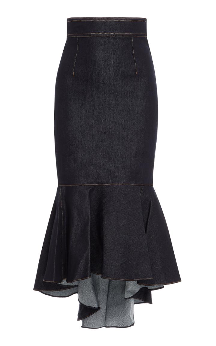 Maria Lucia Hohan M'o Exclusive Miden Denim Ruffle Skirt