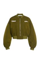 Off-white C/o Virgil Abloh Varsity Cropped Nylon Bomber Jacket