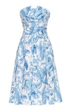Lena Hoschek Adriana Strapless Floral-print Cotton Dress