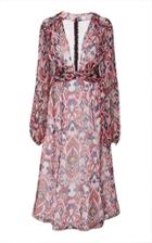 Prabal Gurung Audra Long Sleeve V Neck Dress