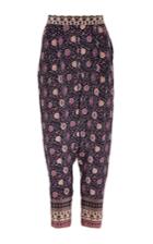 Sea Bohemian Border Print Silk Harem Pant