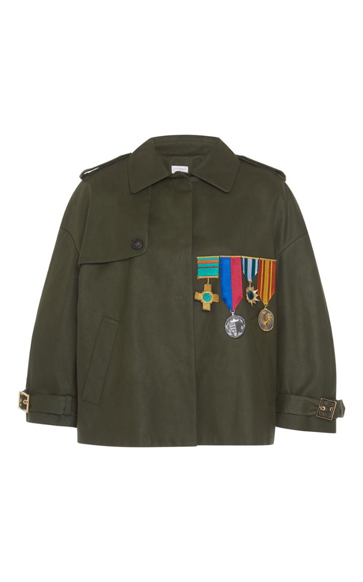 Stella Jean Cropped Medallion Trench Coat