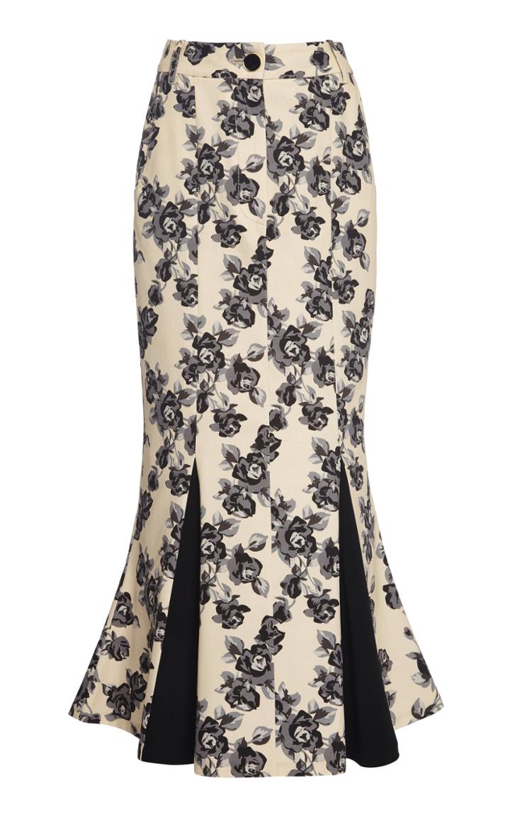 Moda Operandi Rowen Rose Siren Printed High-rise Midi Skirt Size: 32