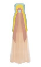 Delpozo Crpe & Tulle Long Dress