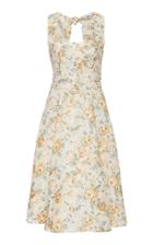 Ephemera Floral-print Tie-detailed Linen Dress