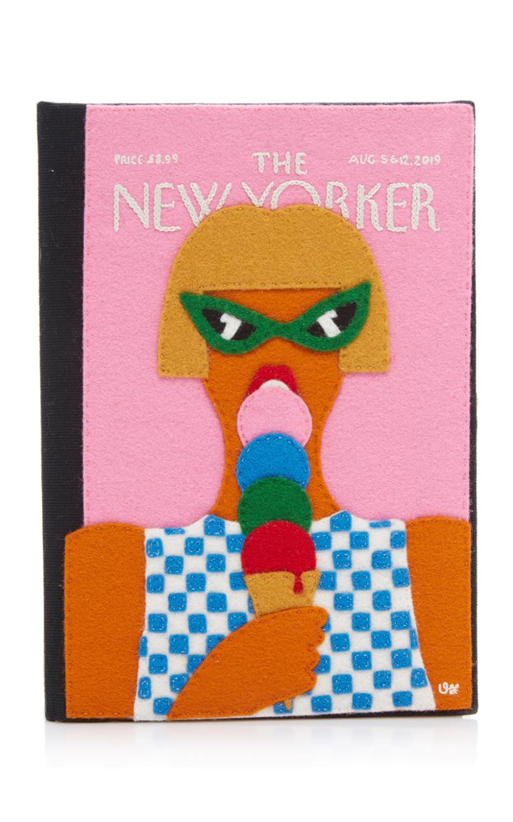 Moda Operandi Olympia Le-tan The New Yorker Ice Cream Embroidered Canvas Clutch