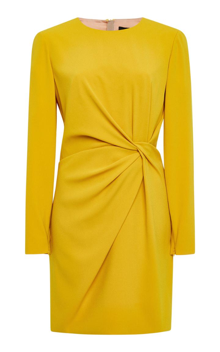 Paule Ka Satin Long Sleeve Mini Dress