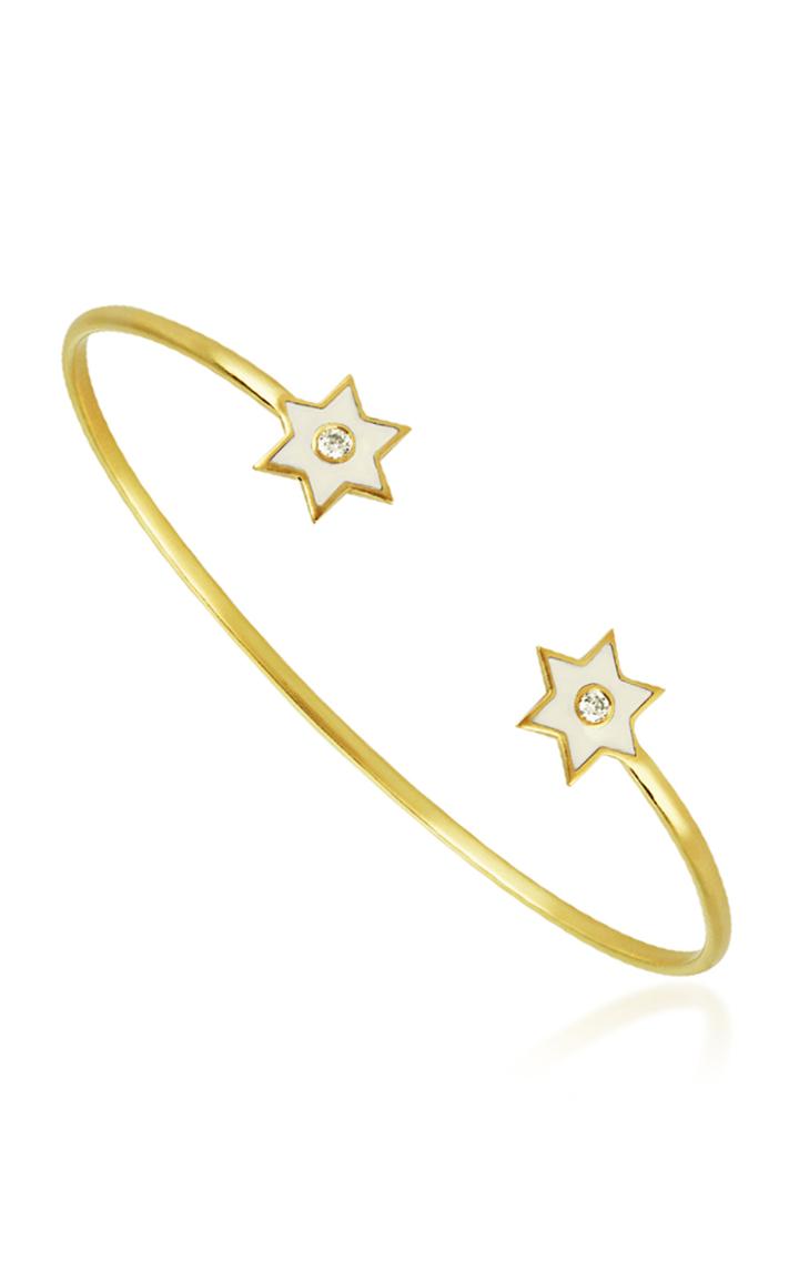 Amrapali 6 Point Star 18k Yellow-gold And Diamond Cuff Bracelet