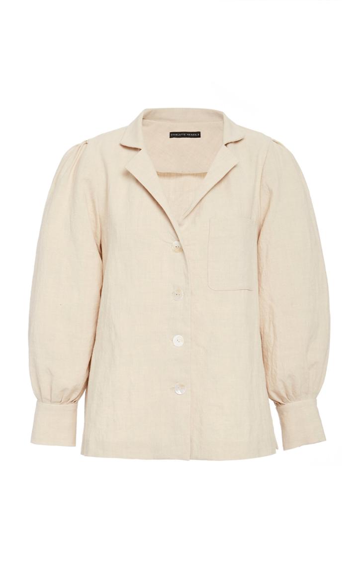Moda Operandi Charlotte Pringels Faya Linen-blend Shirt Size: 36