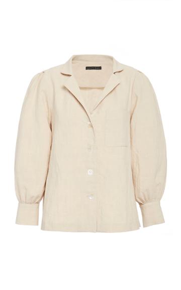 Moda Operandi Charlotte Pringels Faya Linen-blend Shirt Size: 36