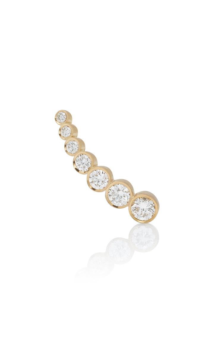 Sophie Bille Brahe Croissant De Lune 18k Gold And Diamond Small Earring