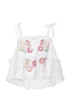 Innika Choo Cropped Tiered Cotton-voile Top