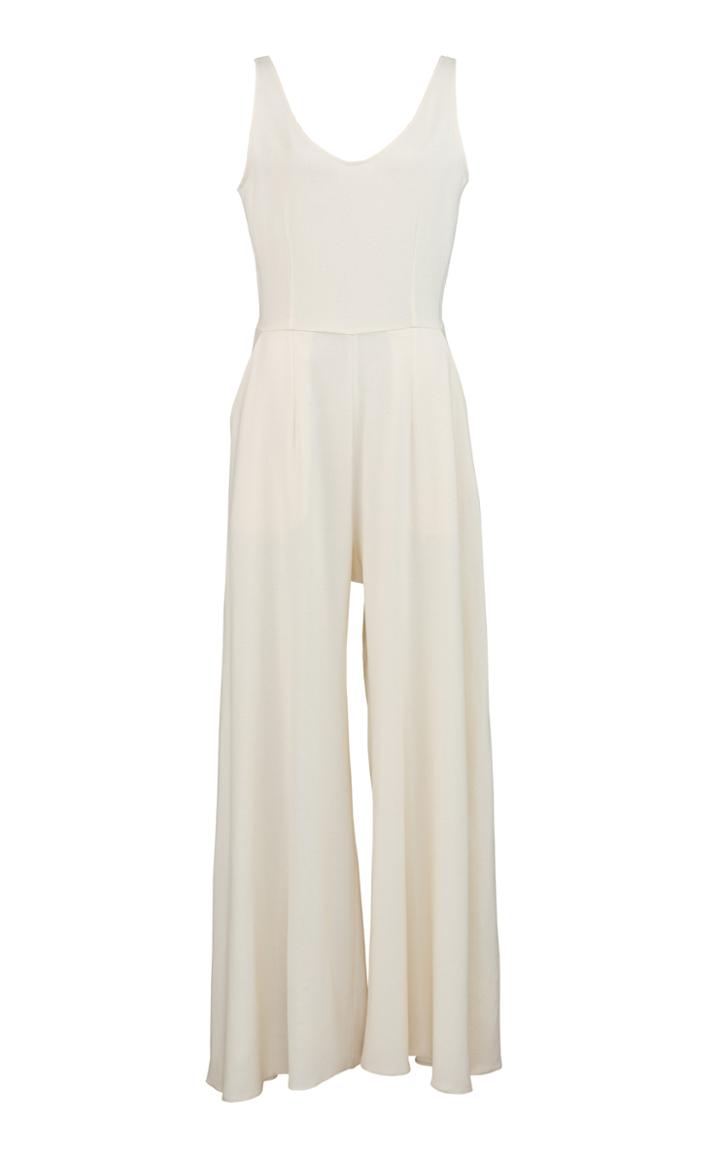 Moda Operandi Deitas Galina Wool-blend Crepe Wide-leg Jumpsuit