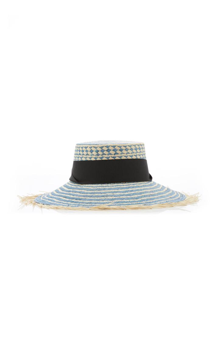 Sensi Studio Frayed Straw Hat Size: L