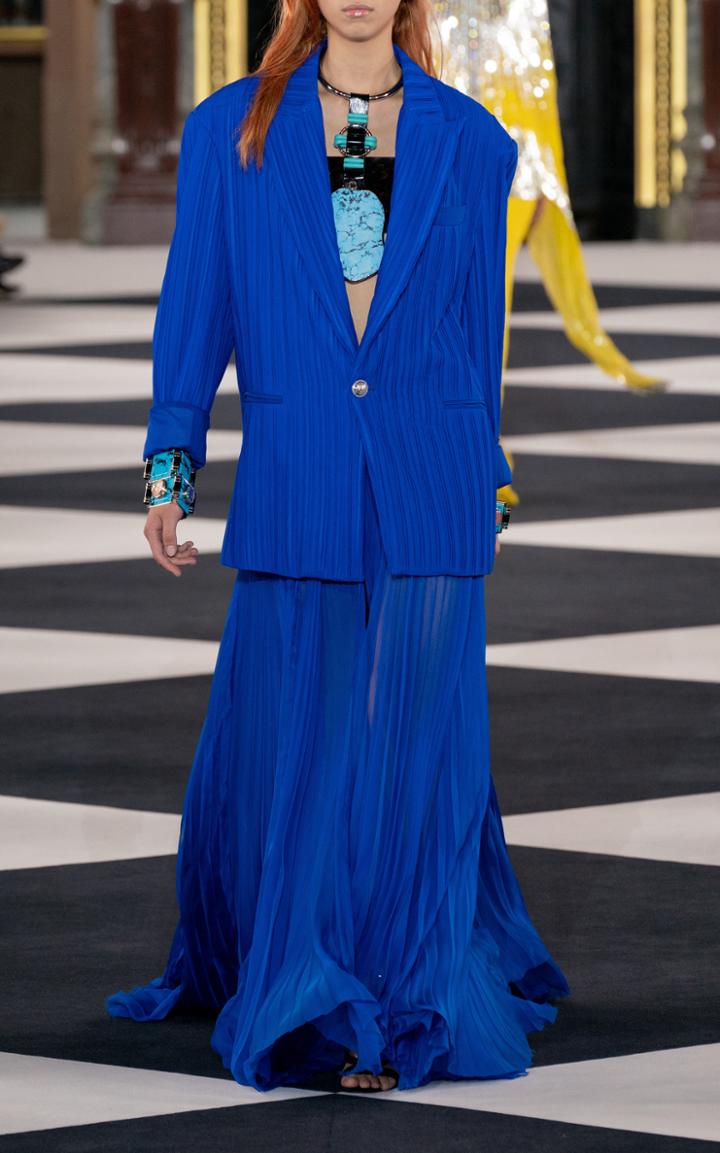 Moda Operandi Balmain Pleated Chiffon Maxi Skirt Size: 36