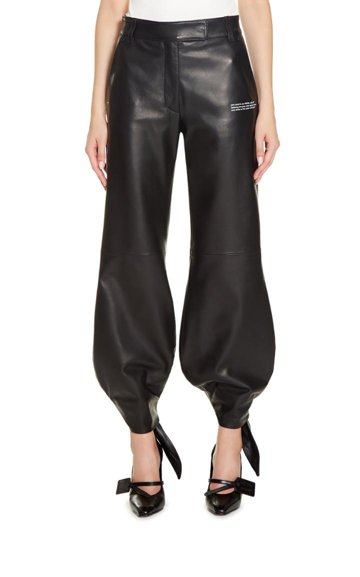 Moda Operandi Off-white C/o Virgil Abloh Balloon-bow Leather Pants Size: 36