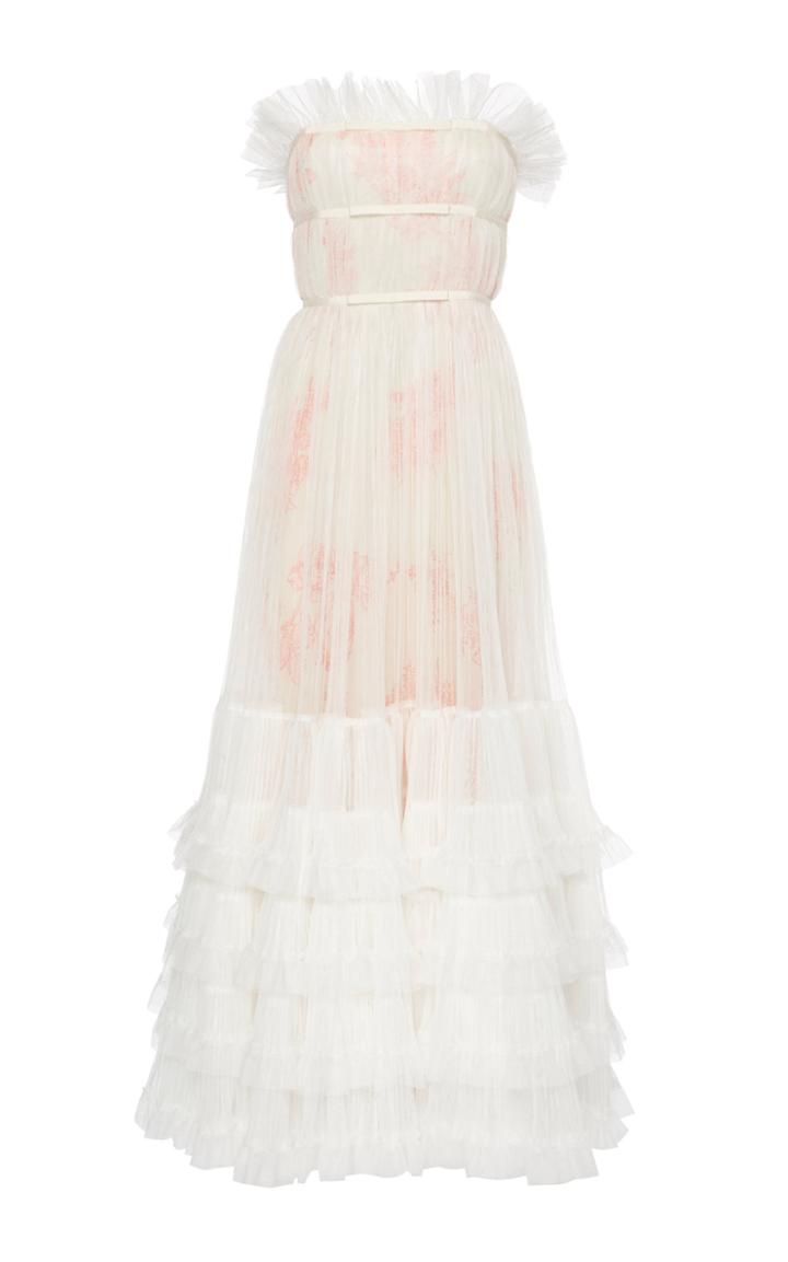 Giambattista Valli Strapless Ruffled Tulle Gown