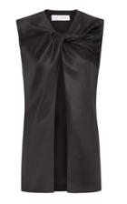 Marina Moscone Sleeveless Twist Wool Blend Top