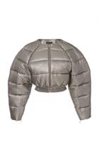 Christian Siriano Cropped Matelasse Puffer Jacket
