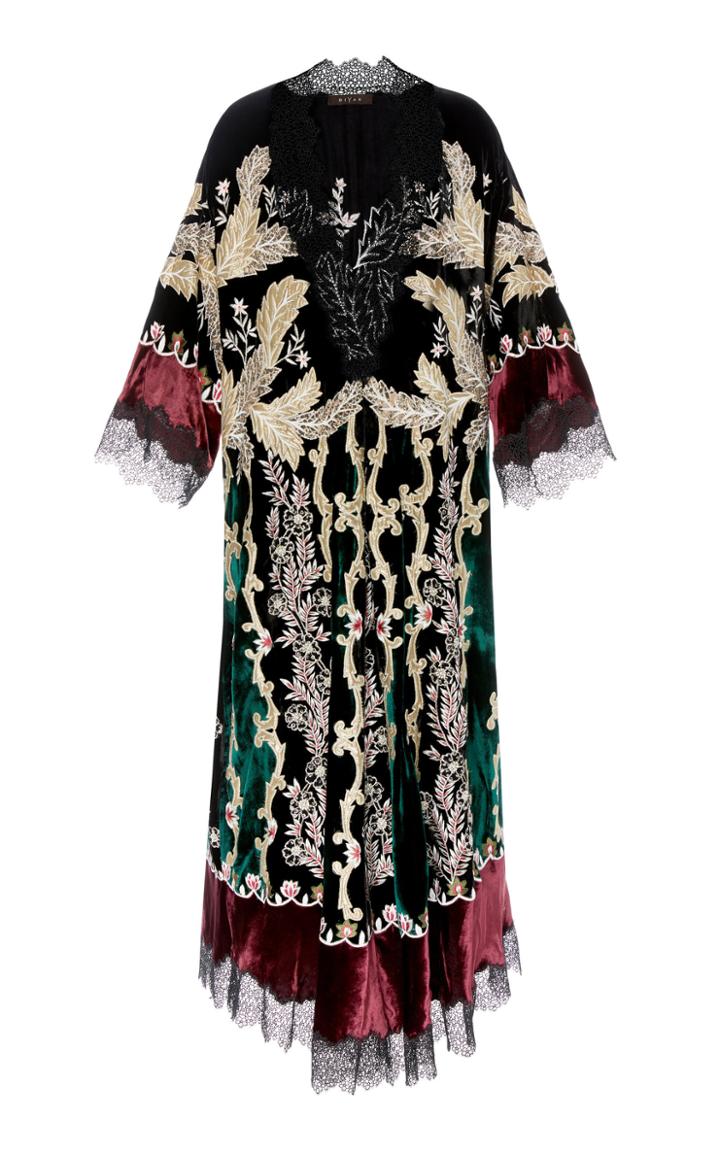 Biyan Lorina Velvet Deep-v Dress