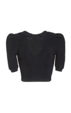 Cushnie Puff Sleeved Ribbed-knit Top