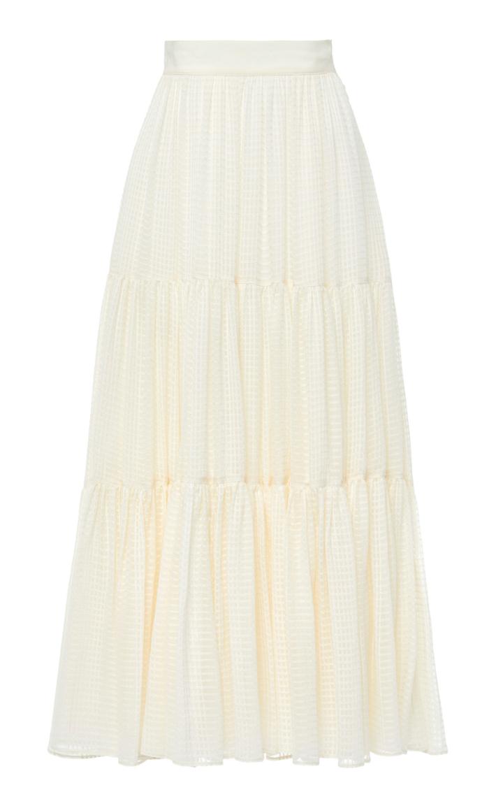 Tory Burch Textured Silk Georgette Skirt