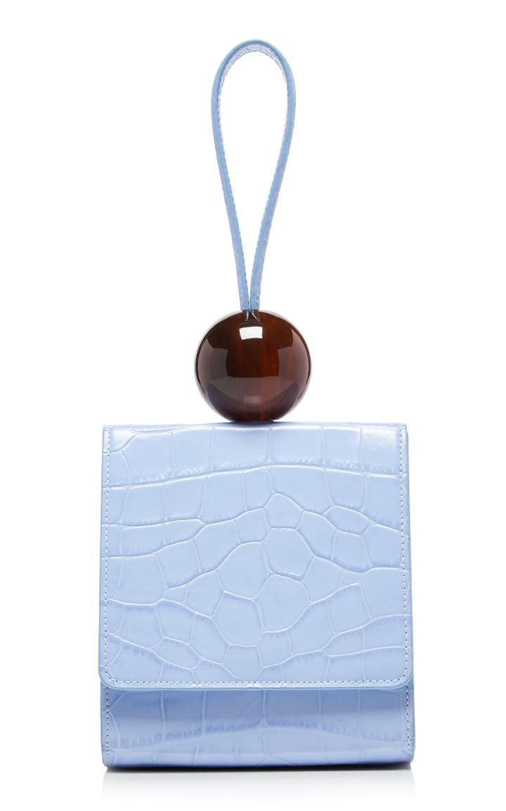 By Far Ball Croco Embossed Leather Bag
