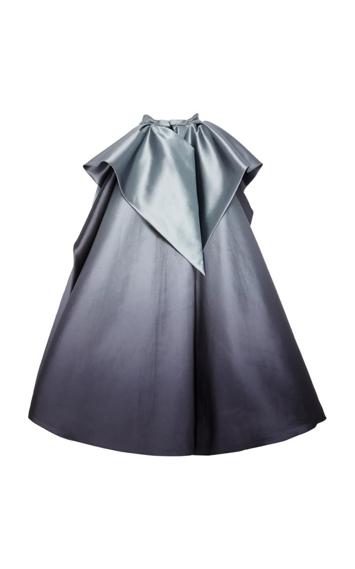 Marchesa Draped Satin Skirt Overlay