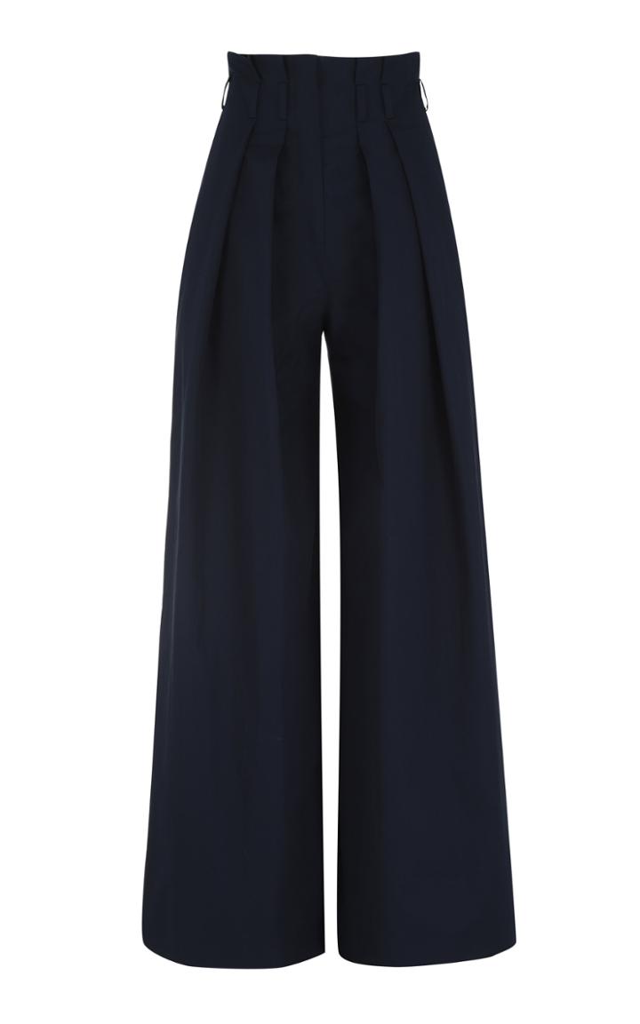 Moda Operandi Martin Grant Pleated Cotton Paperbag-waist Pants
