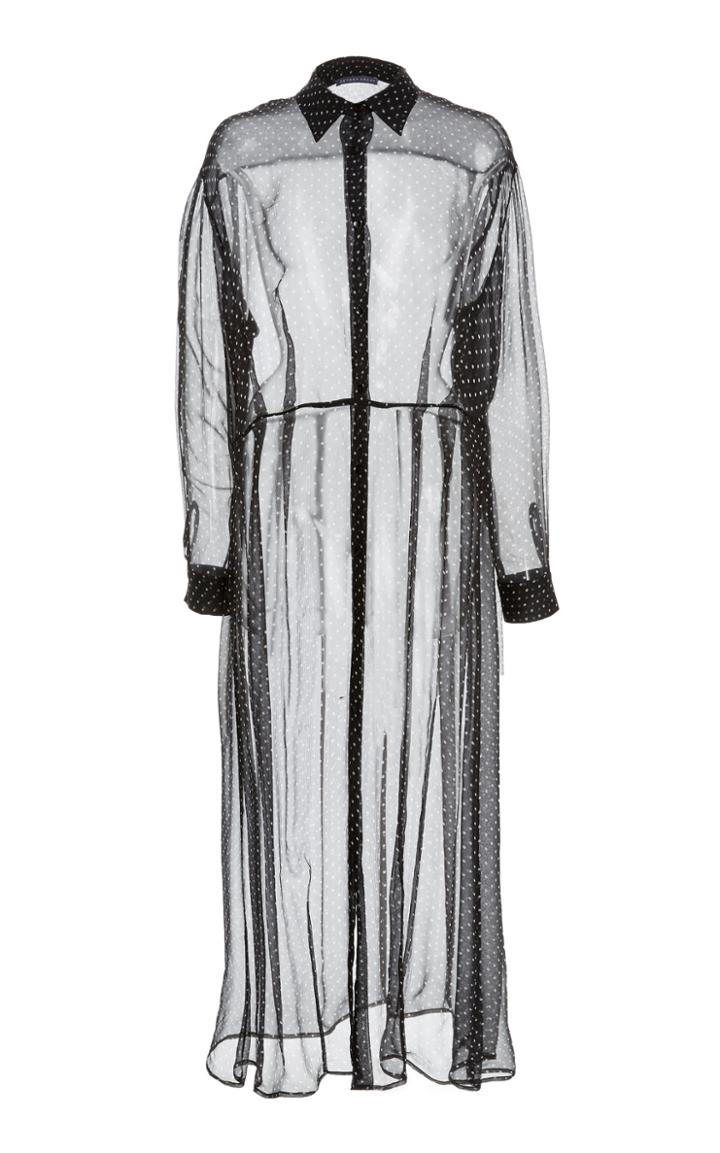 Zeynep Aray Polka Dot Silk Shirt Dress