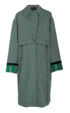 Cdric Charlier Oversized Collared Plaid Twill Coat