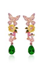 Anabela Chan Emerald Vine 18k Rose Gold Multi-stone Earrings