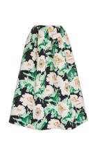 Oscar De La Renta Floral-print A-line Crepe De Chine Midi Skirt