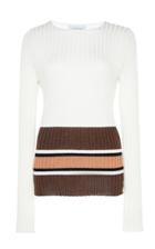 Tuinch Striped-hem Silk-blend Ribbed-knit Sweater