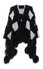 Burberry Fringed Knitted Poncho
