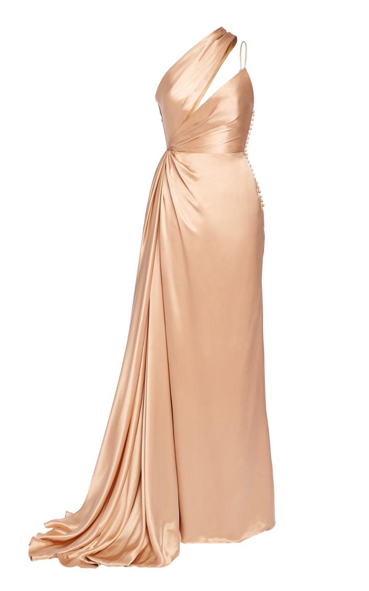 Moda Operandi Khyeli Asymmetrical Silk Button Dress