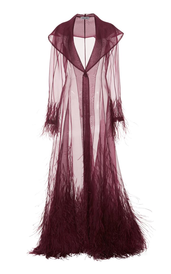 Pamella Roland Organza And Ostrich Feather Coat