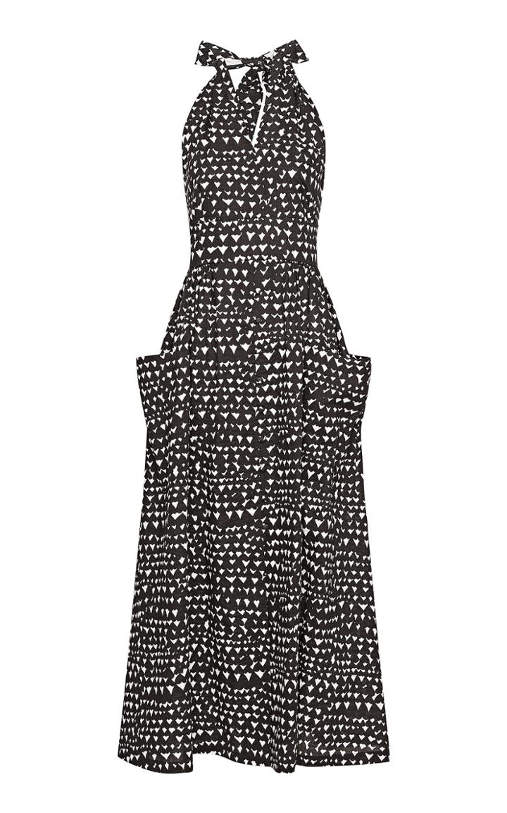 Moda Operandi Lilli Jahilo Suvi Cotton Halterneck Dress With Patch Pockets Size: 36