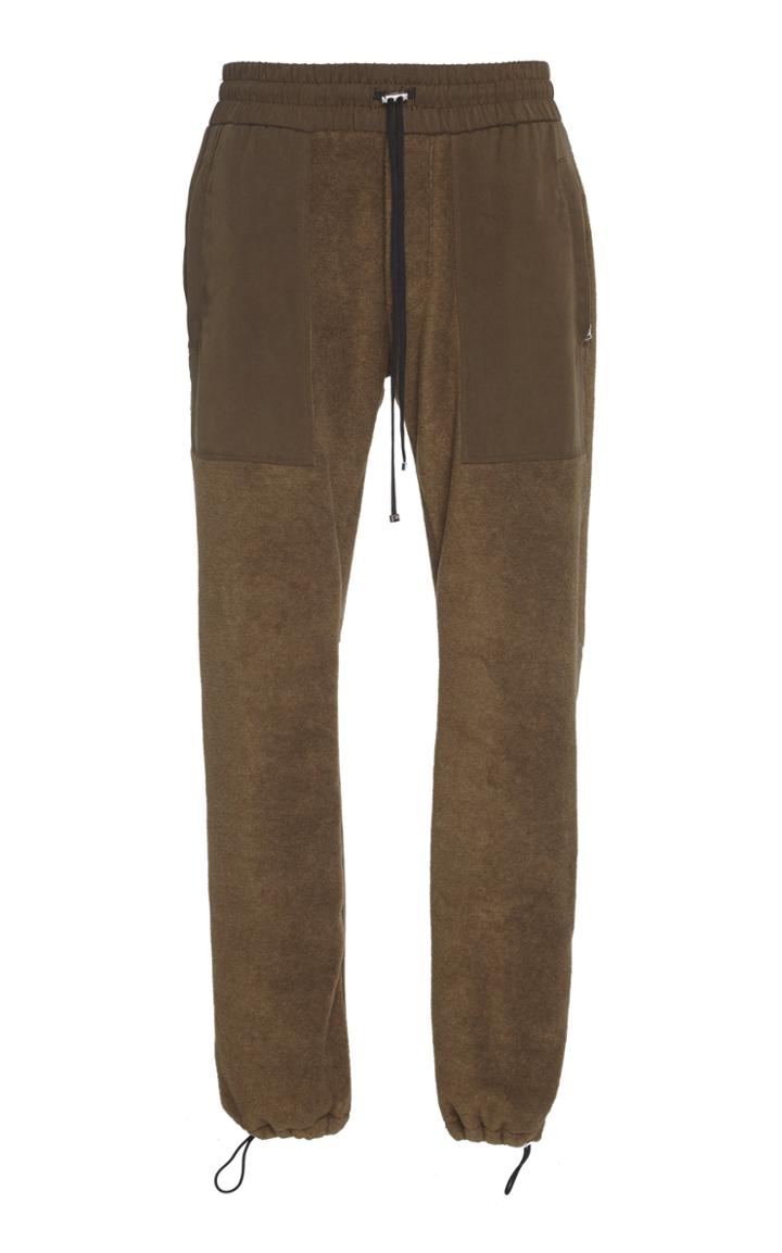 Amiri Cotton-paneled Suede Drawstring Pants Size: S