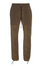 Amiri Cotton-paneled Suede Drawstring Pants Size: S